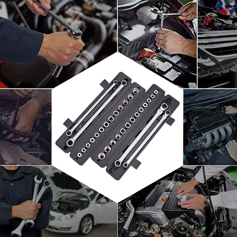 🔧🧰15pcs Adjustable Ratchet Wrench Kit(49%OFF)- Free shipping📦