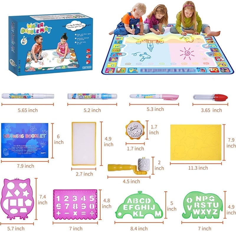 š„Water Doodle Mat, Aqua Painting Drawing Mat Mess Free Learning Toy Mat