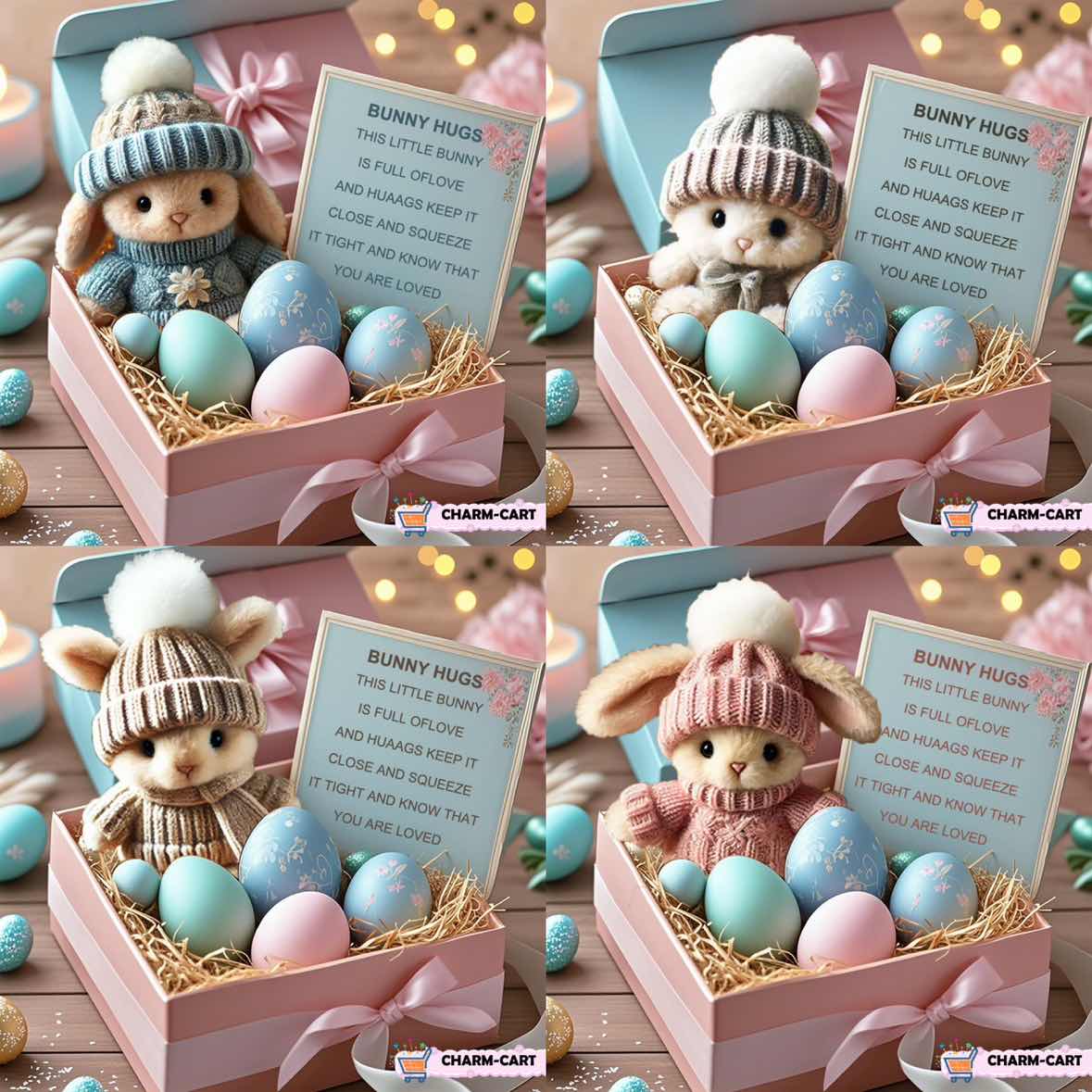 💖Spanish Masterpieces🔥Handmade Mini Bunny Hug Cute Easter Gift🐇🎁