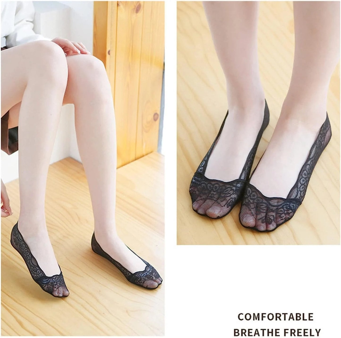 Lace No Show Liner Socks for Women