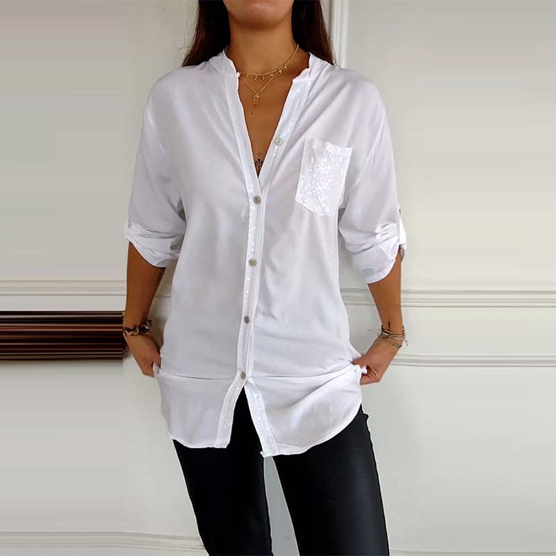 🔥50 % OFF🔥2024 Casual Patchwork Top with Sequins