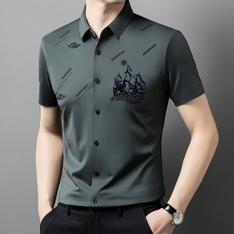 🔥Men's Business Short Sleeve Button-Down Shirt