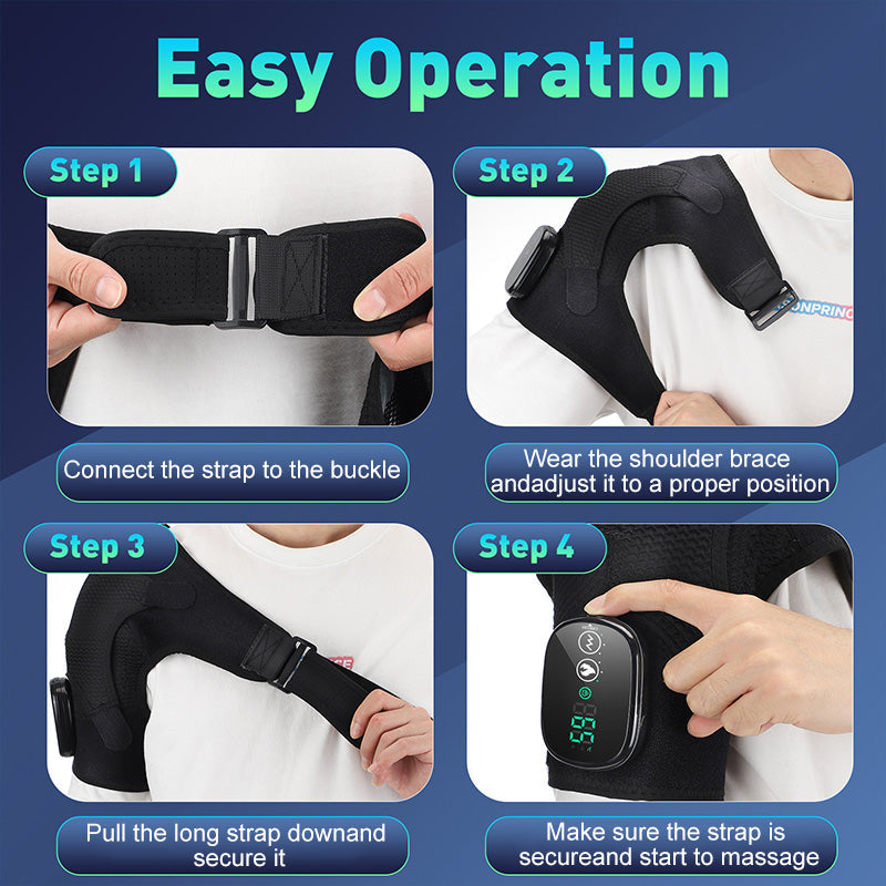 Heated Shoulder Brace with Vibration for Men & Women