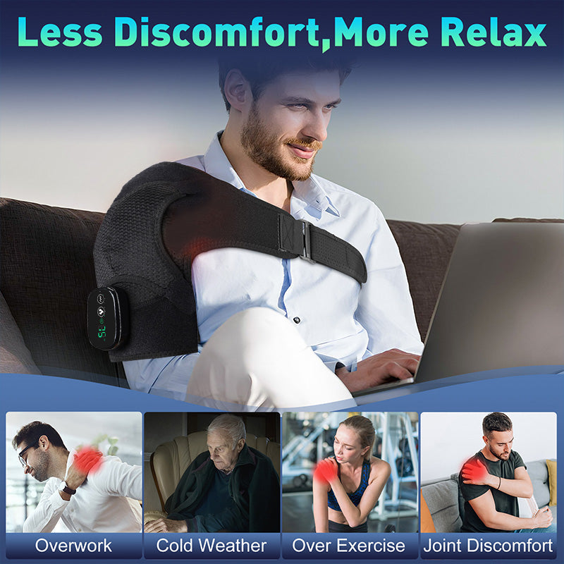 Heated Shoulder Brace with Vibration for Men & Women