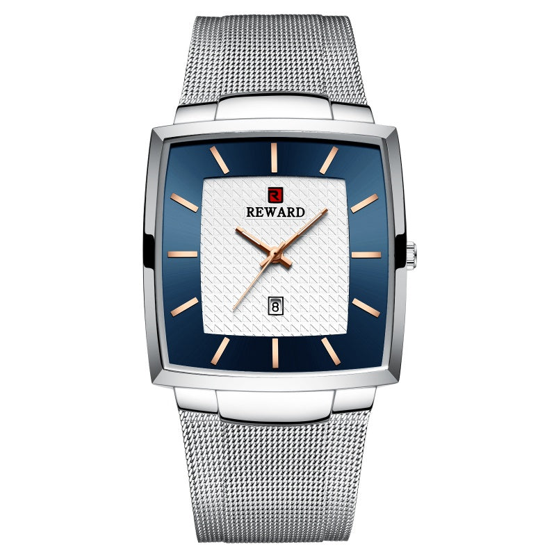 Men’s Ultra-thin Square Mesh Belt Quartz Watch