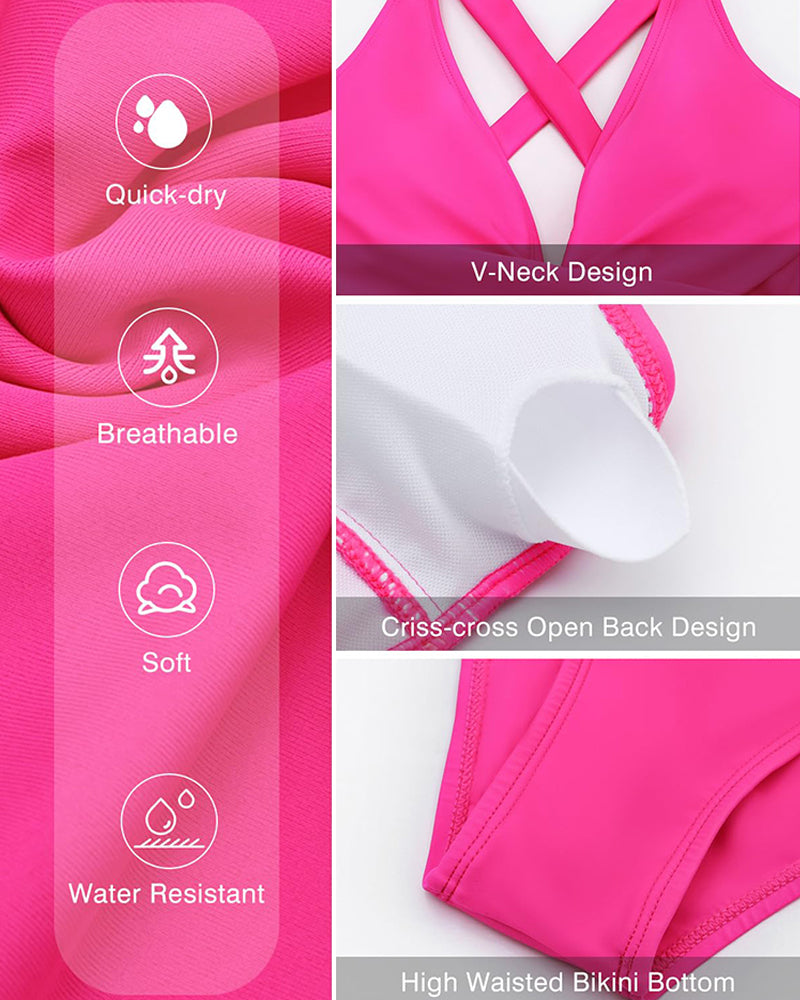 👙Swimsuit With Deep V And Gathered Gack