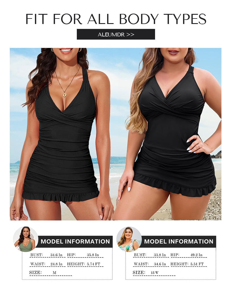 👙Swimsuit With Deep V And Gathered Gack