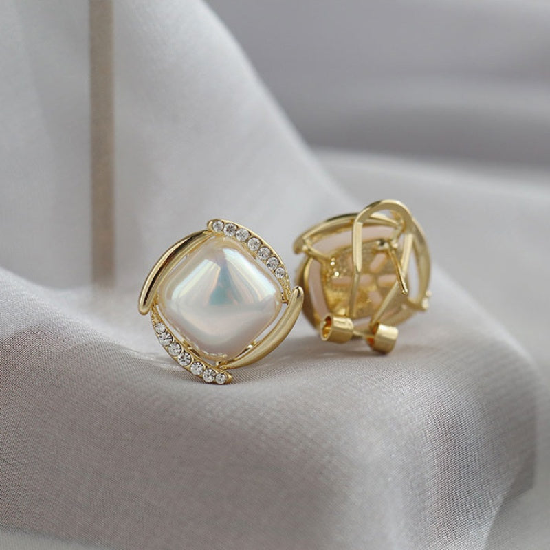 Square Chunky Stud Earrings for Women