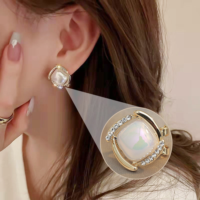 Square Chunky Stud Earrings for Women