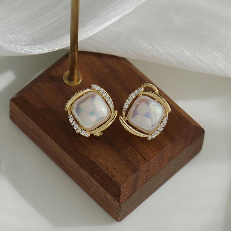 Square Chunky Stud Earrings for Women