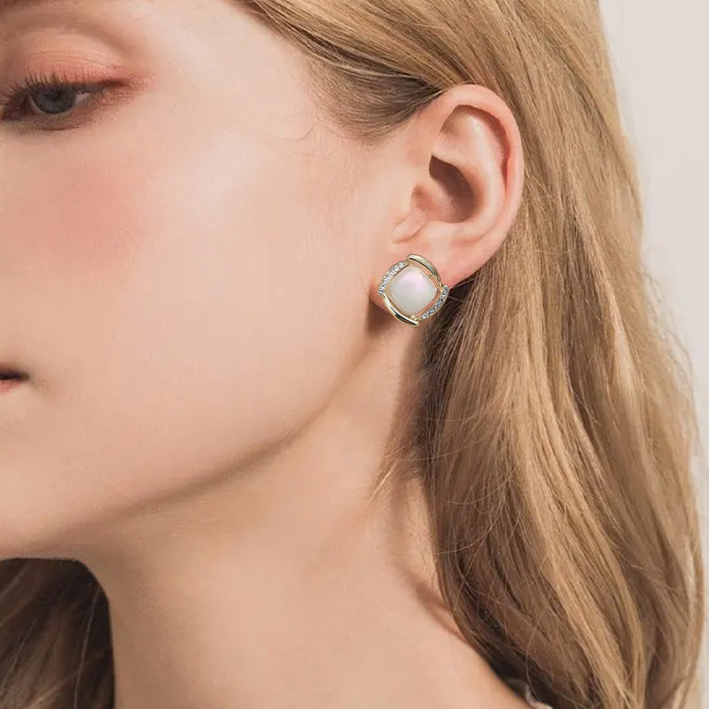 Square Chunky Stud Earrings for Women