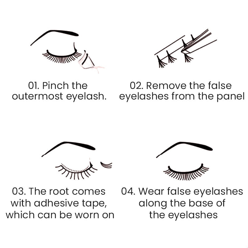 36PCS Self-Adhesive Glue-Free Individual Cluster Lashes Kit