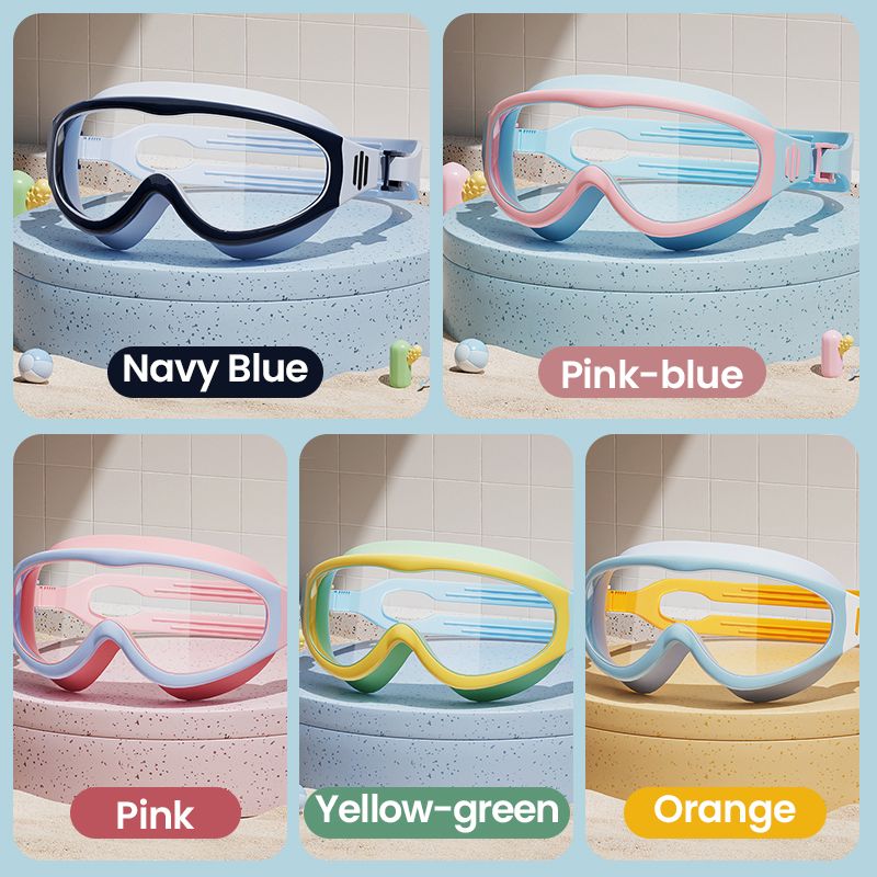 HD Children's Large-frame Waterproof and Anti-fog Swimming Goggles