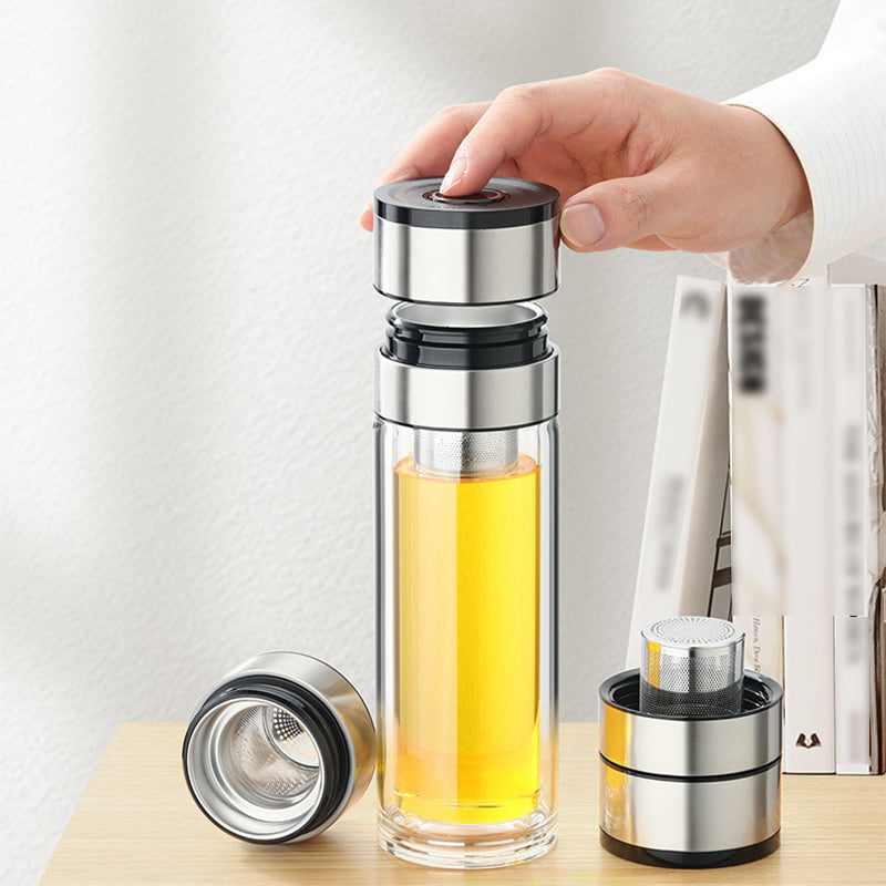 🔥New Hot Selling❤️🔥 Double Wall Borosilicate Portable Tea Cup