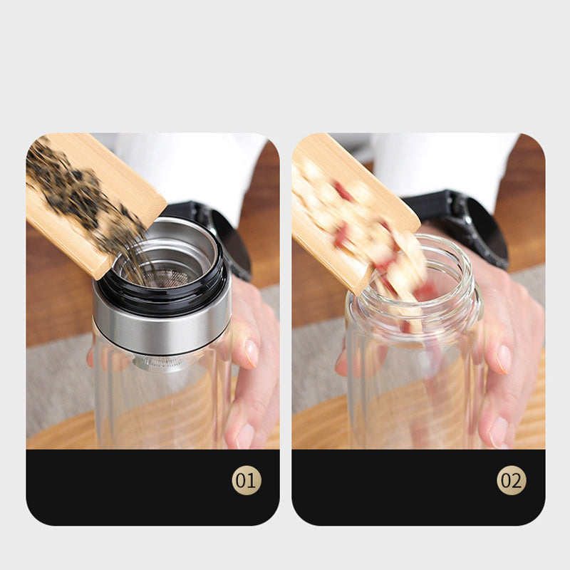 🔥New Hot Selling❤️🔥 Double Wall Borosilicate Portable Tea Cup