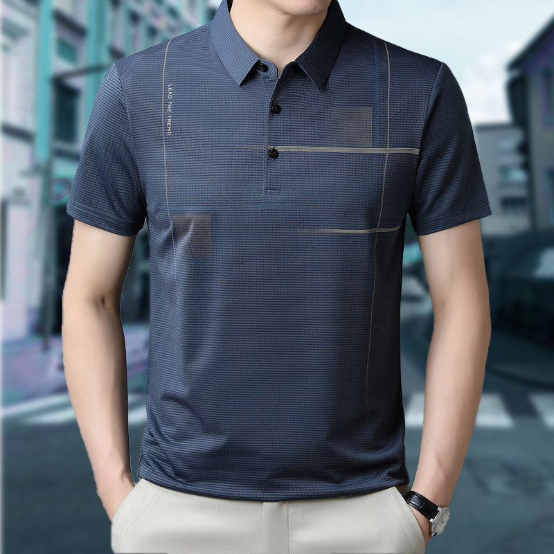🌞Summer Hot Sale-14.99£👕Men's Loose Cool Breathable Lapel T-Shirt