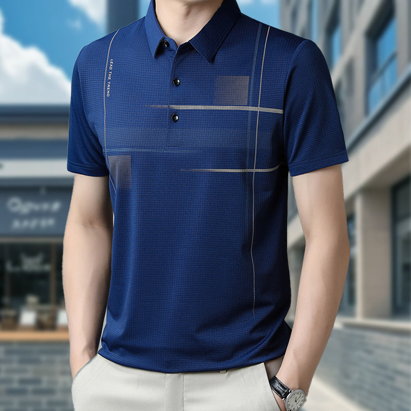 🌞Summer Hot Sale-14.99£👕Men's Loose Cool Breathable Lapel T-Shirt
