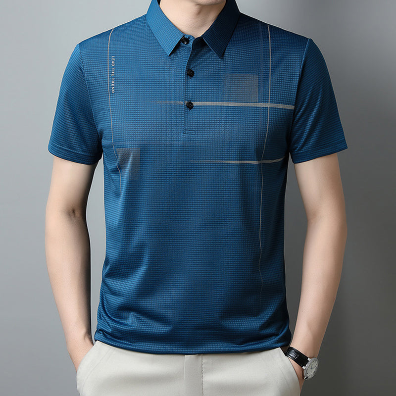 🌞Summer Hot Sale-14.99£👕Men's Loose Cool Breathable Lapel T-Shirt