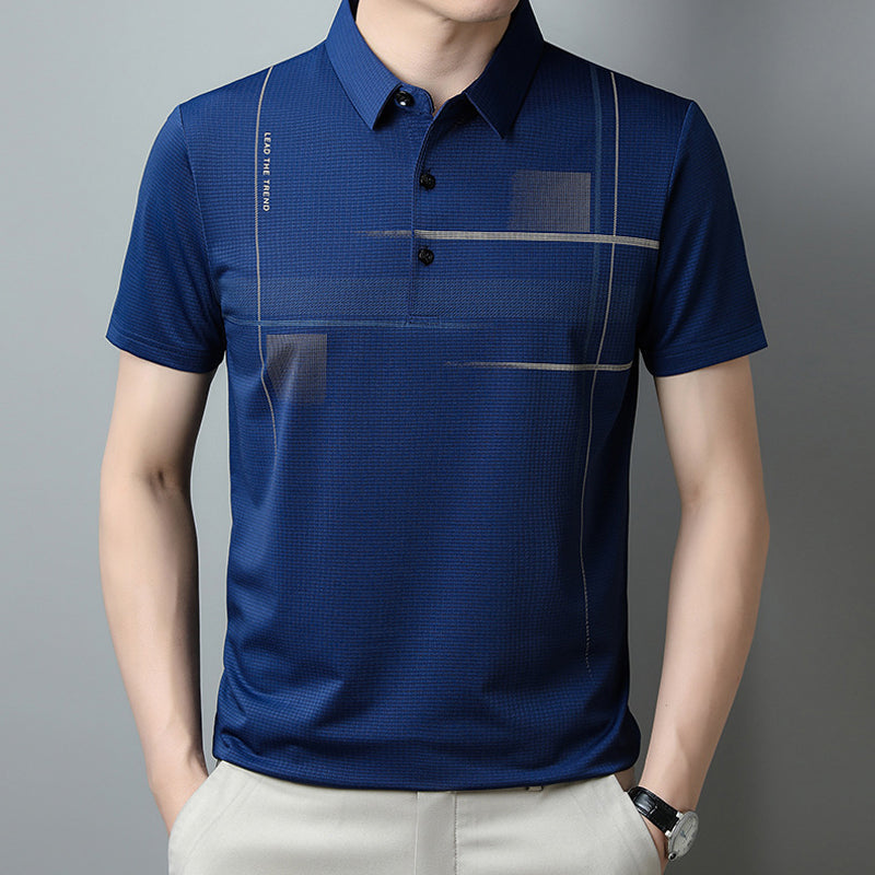 🌞Summer Hot Sale-14.99£👕Men's Loose Cool Breathable Lapel T-Shirt