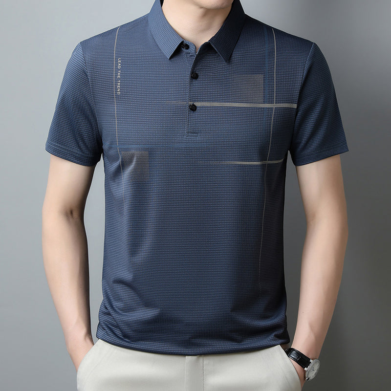 🌞Summer Hot Sale-14.99£👕Men's Loose Cool Breathable Lapel T-Shirt