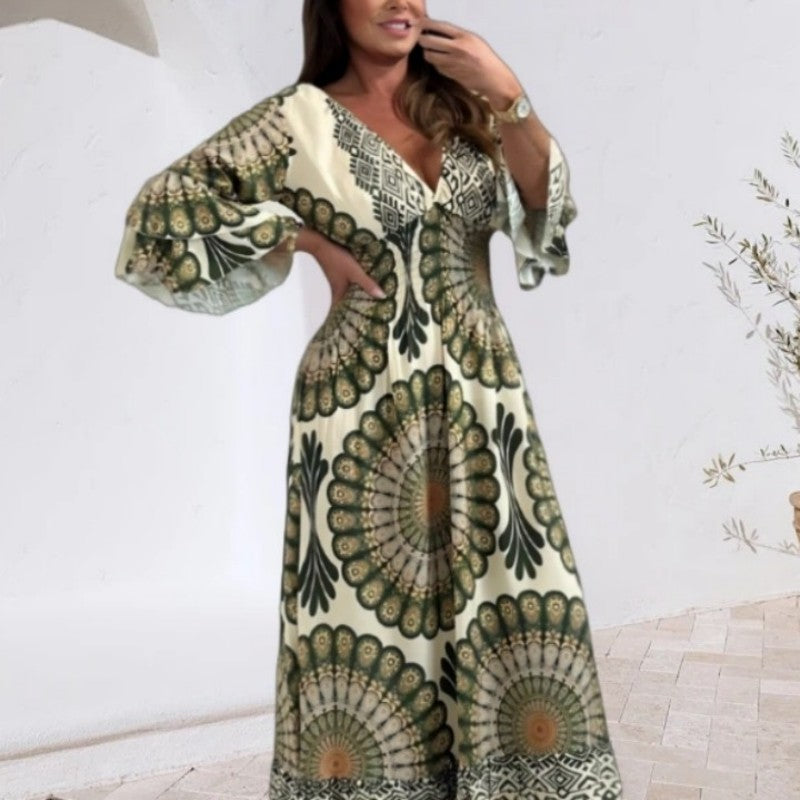 💖Big price reduction!🔥💖Women's Retro Boho Deep V-Neck Maxi Dress🔥