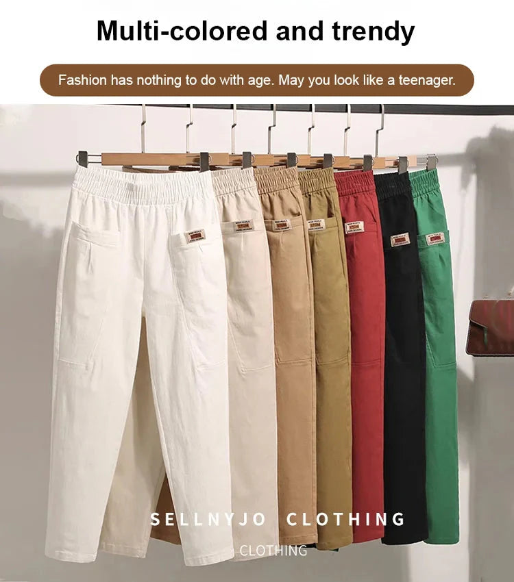 đ„BUY 2 FREE SHIPPINGđ„Good Gift-Women's Elastic Waist Cotton Trousers