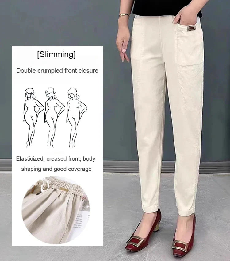 đ„BUY 2 FREE SHIPPINGđ„Good Gift-Women's Elastic Waist Cotton Trousers