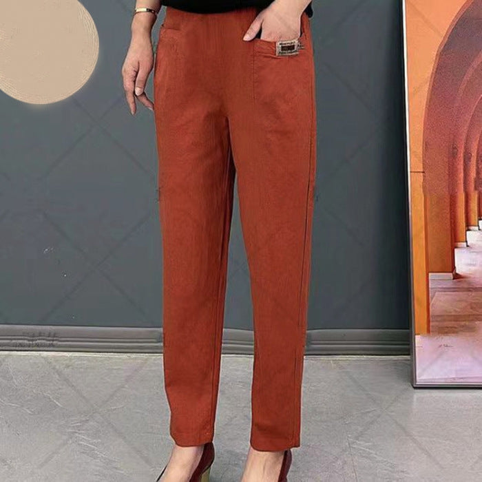 đ„BUY 2 FREE SHIPPINGđ„Good Gift-Women's Elastic Waist Cotton Trousers