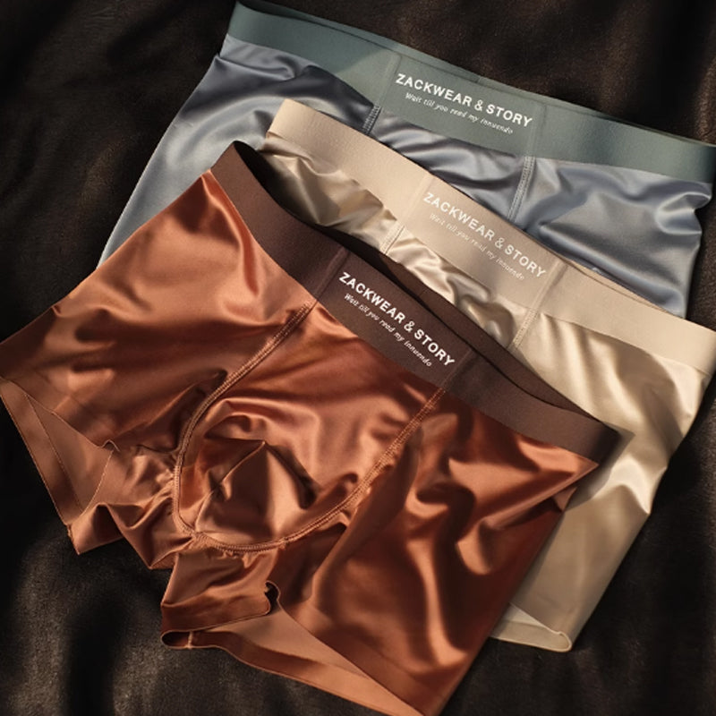 ❄️Men's Luxury Glossy High Stretch Boxer Briefs 3-Pack Set