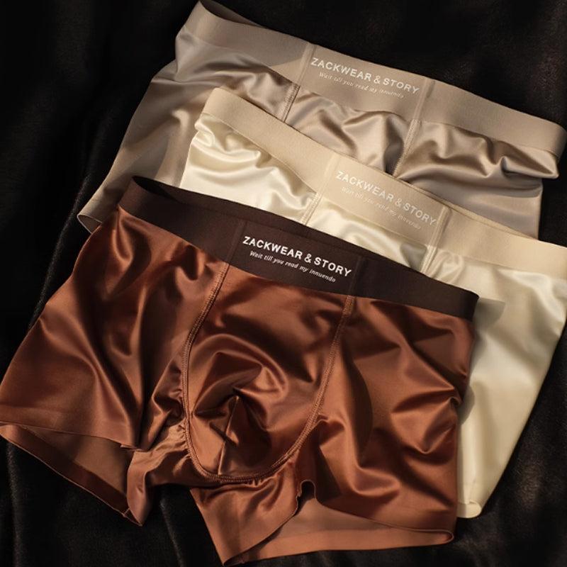 ❄️Men's Luxury Glossy High Stretch Boxer Briefs 3-Pack Set