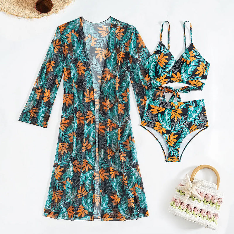 👗Women's 3-Piece Sexy Floral Print Swimsuit