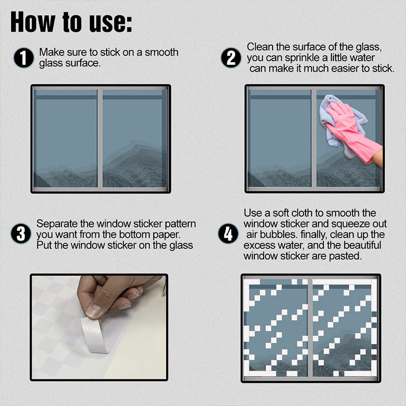 Fashion Classic Plaid Glass Static Sticker