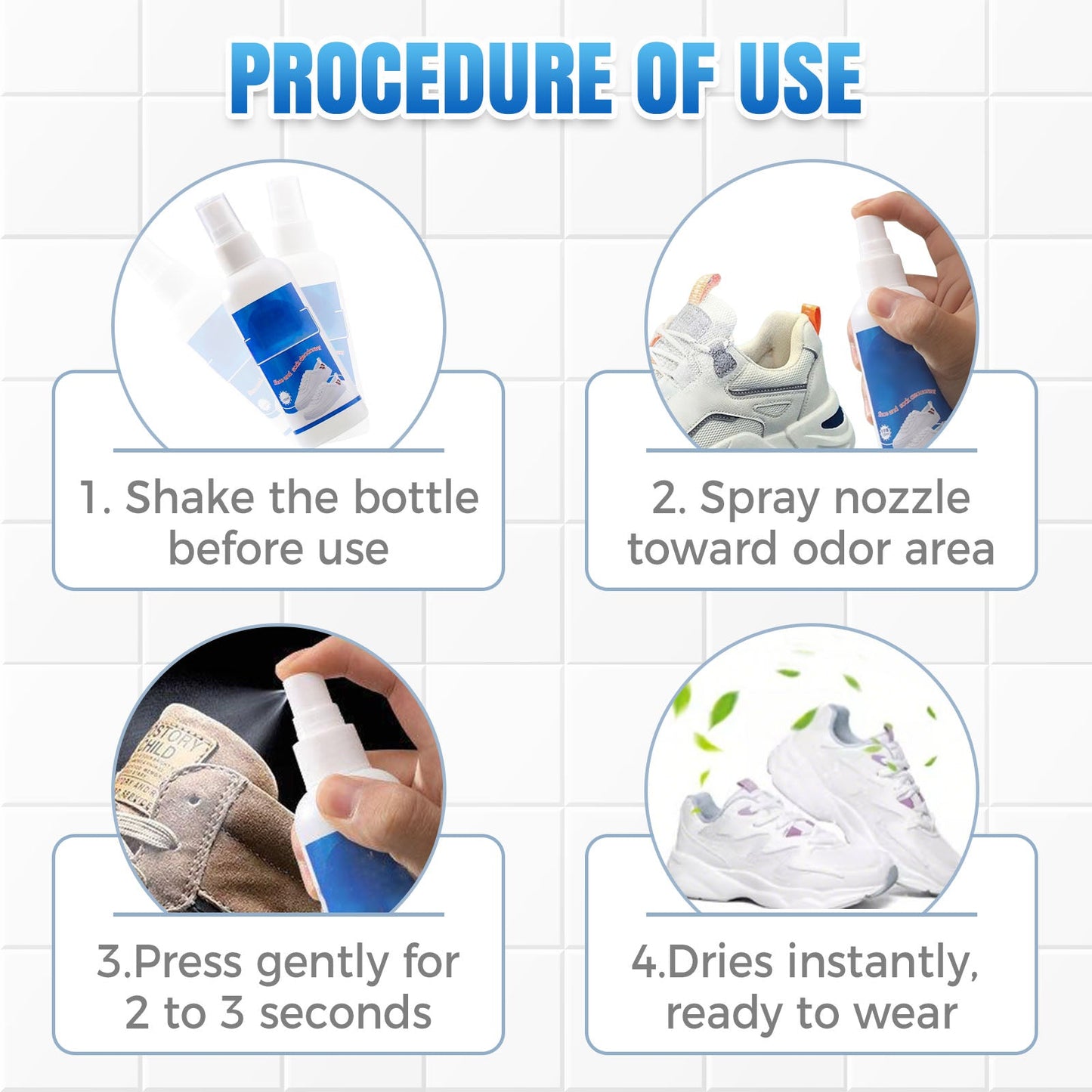 Antibacterial Quick Dry Shoe and Sock Deodorizing Spray