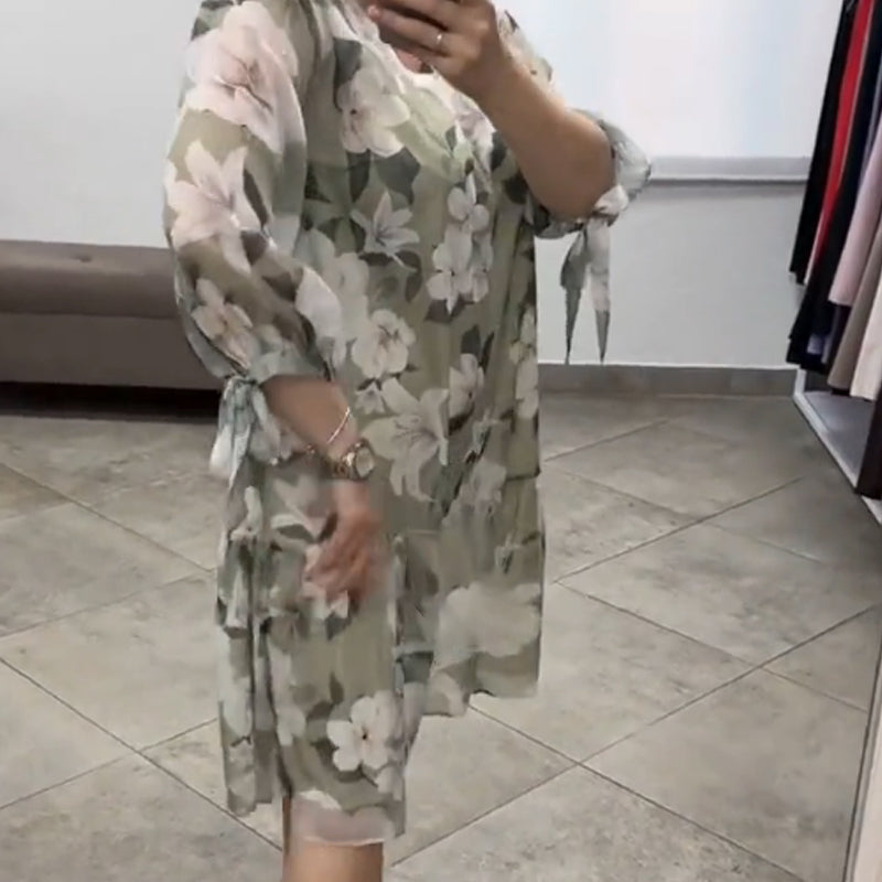 Women's Casual Loose V-Neck Fashion Printed Dresses