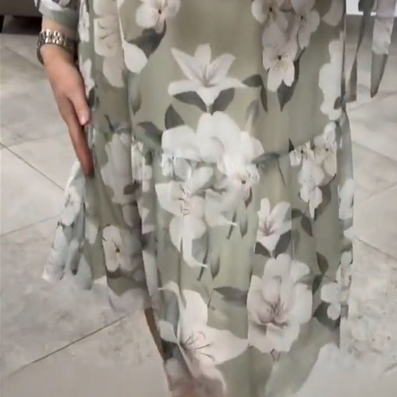 Women's Casual Loose V-Neck Fashion Printed Dresses