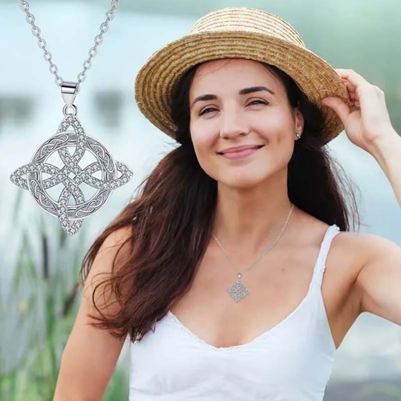 ✨🔥HOT SALE📿Witches Knot Necklace Sparkling Starburst Pendant