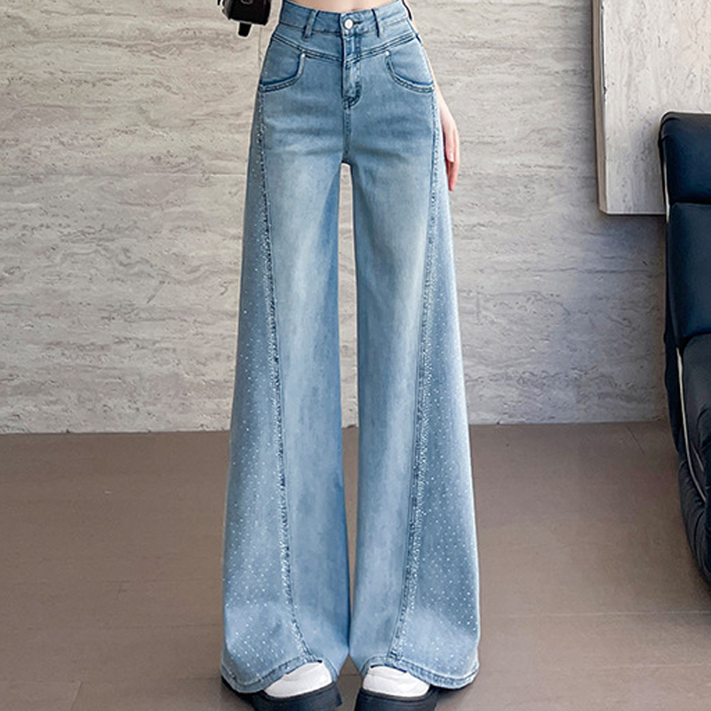 🔥2026 New Arrivals: 50% Off for a Limited Time!🔥Women's Rhinestone-Embellished Wide-Leg Jeans👖
