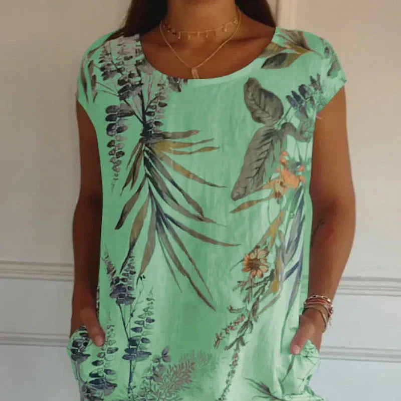 ๐ธโจ Women's Short Sleeve Printed Dress โ Lightweight, Comfortable & Super Flattering ๐๐ฟ Fresh Style for Everyday Wear โ๏ธ