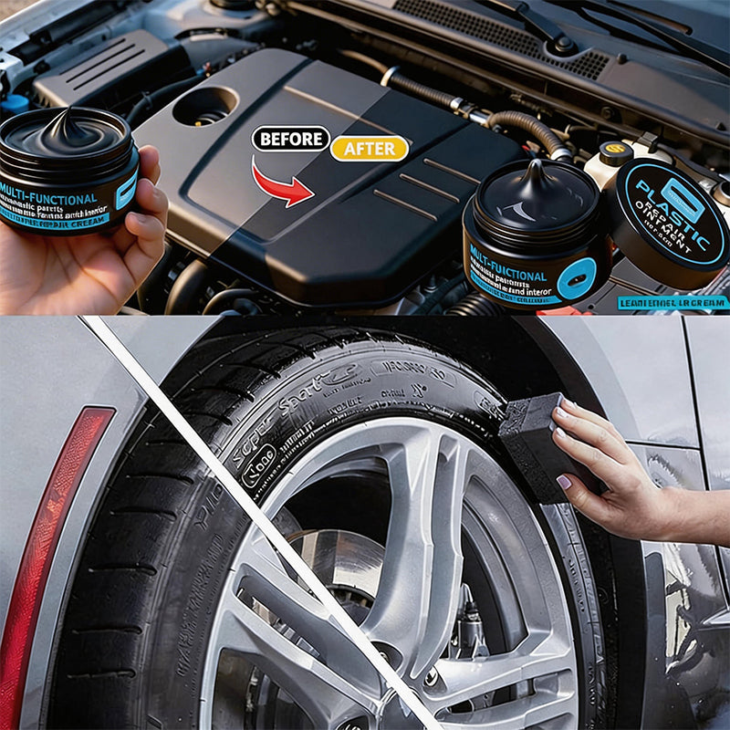 🚗 BUY 4 GET 6 FREE! 🔥Multi-Functional Plastic & Tire Restorer Cream