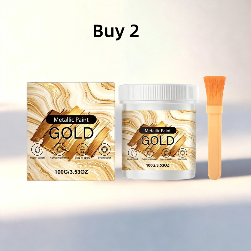 💥2026 Hot Sale🎁Weatherproof Metallic Silver & Gold Paint for Walls