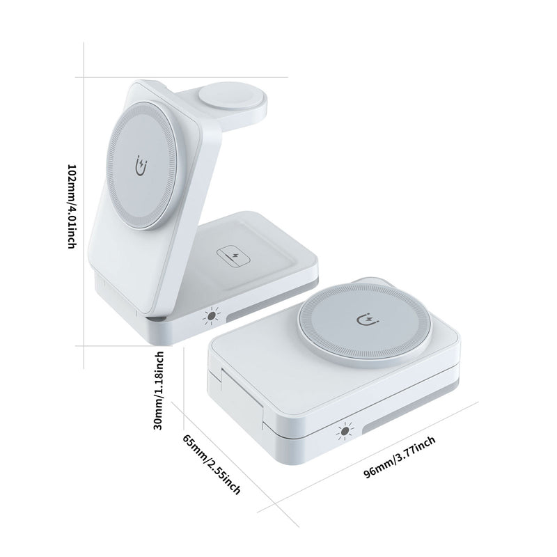 🔋 3-in-1 Foldable Magnetic Charging Stand for Everyday Devices