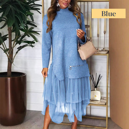 🎉 Women's Long Sleeve Top & Tulle Skirt Two-Piece Set