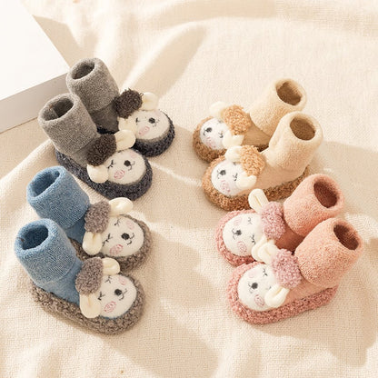 🎁Best Christmas Gift For Baby 50% OFF💖Baby Cartoon Plush Cotton Toddler Shoes