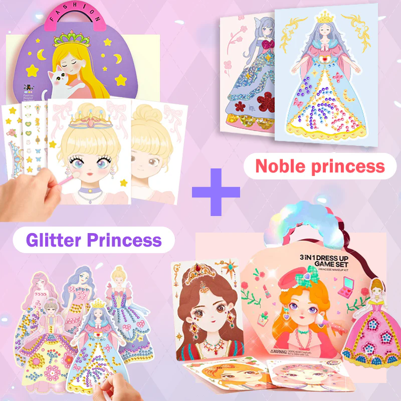 🔥Hot Sale 49% OFF💅Fantasy 3-in-1 Princess Dress Up & Make Up Game Set💝