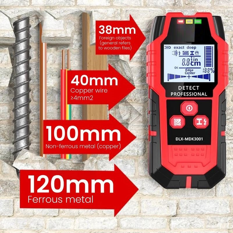 Multifunctional 4-in-1 Wall Scanning Detector