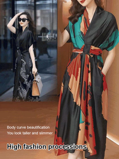 🎉New Product Launch💐– Printed Belt Silk Dress