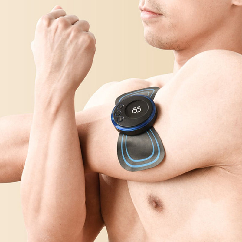 Portable Massager with 8 Modes and LCD Screen - Mini Muscle Stimulator for Pain Relief