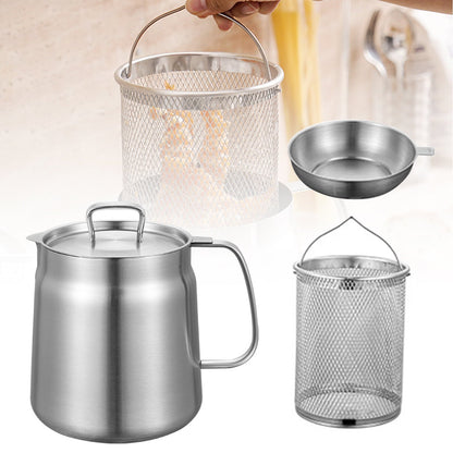 🔥Hot Sale🔥2-in-1 304 Stainless Steel Multifunctional Oil Strainer Pot