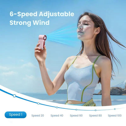 💨 Mini Handheld Fan with LED Display|  🧊6 speeds, 10.7 hours of cool| Weighs nothing – goes anywhere