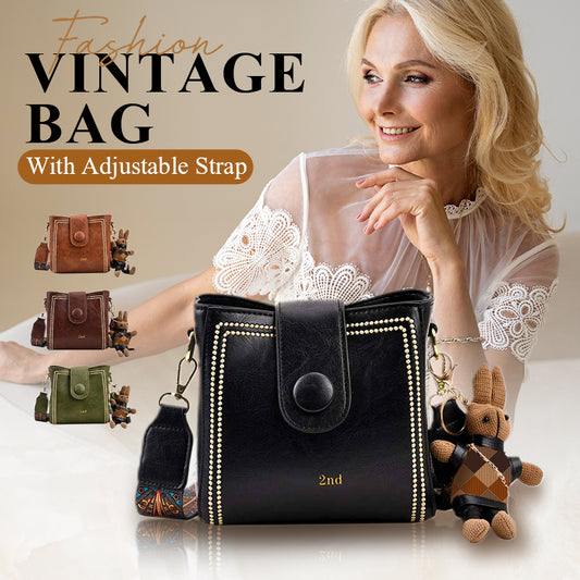 👜Vintage Fashion Bag with Adjustable Wide Shoulder Strap